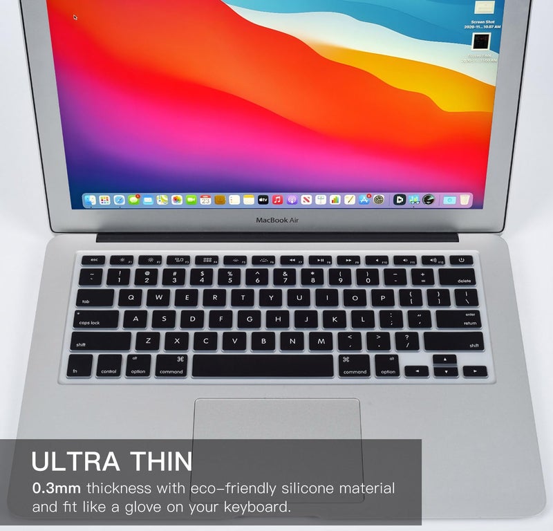 CaseBuy غطاء لوحة مفاتيح CaseBuy لجهاز MacBook Air 13 بوصة لجهاز MacBook Air 13 بوصة A1369 A1466 2012-2017 و MacBook Pro 13 بوصة، 15 بوصة (مع أو بدون شاشة Retina، 2015 أو إصدار أقدم)، أسود - Image 3